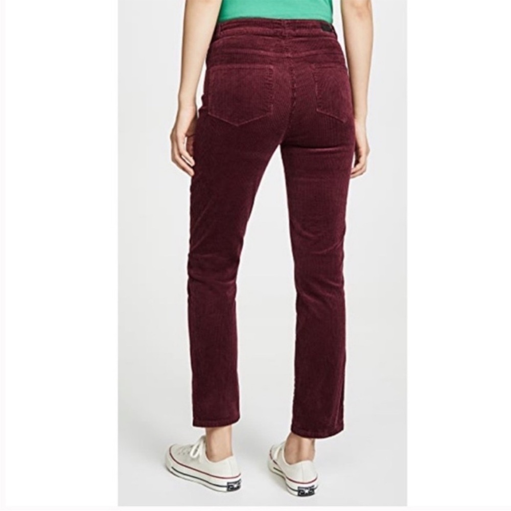 Paige Hoxton Ankle Slim Corduroy Pants Size 27 Dark Currant Wine - Picture 2 of 11